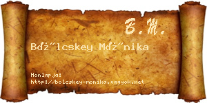 Bölcskey Mónika névjegykártya