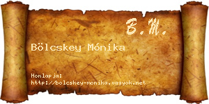 Bölcskey Mónika névjegykártya